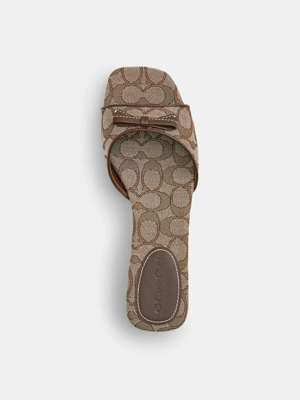 Coach Outlet Bow Kitten Heel Sandal In Signature Jacquard